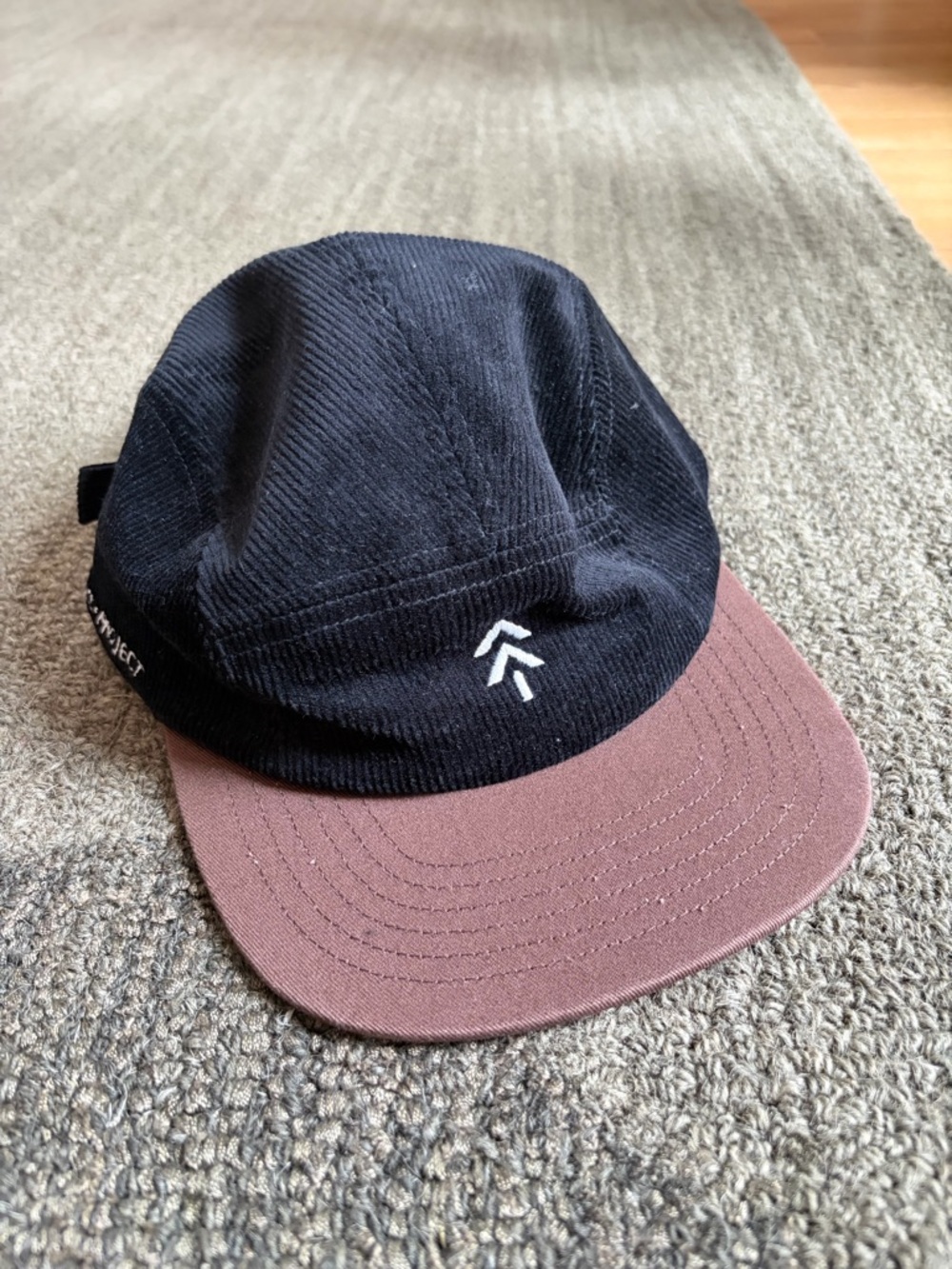 Parks Project Black Corduroy 5-Panel Flat Cap Hat